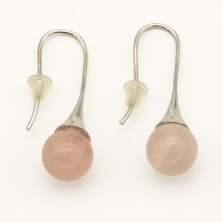 Boucles d'oreilles crochet en quartz Rose
