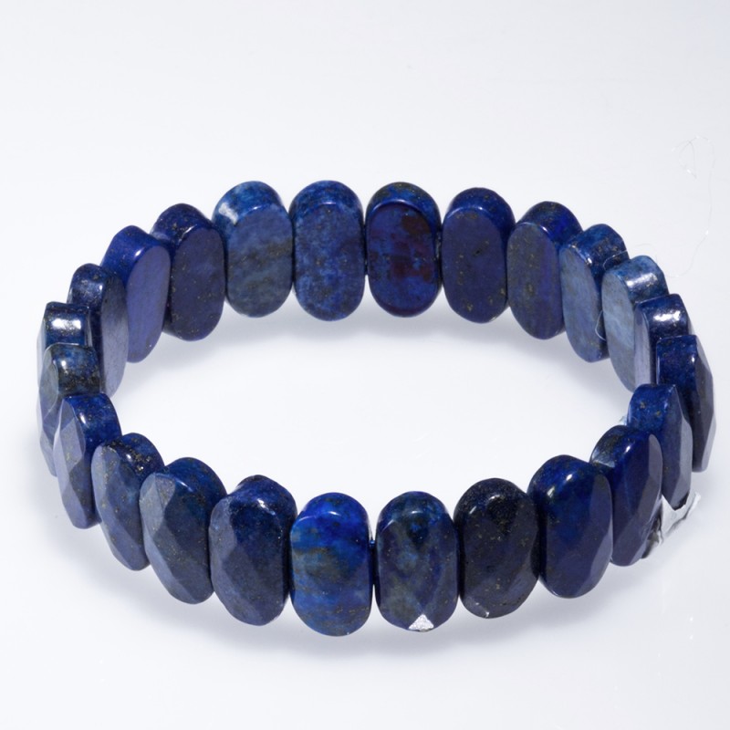Bracelet lapis lazuli facettée en pierre naturelle